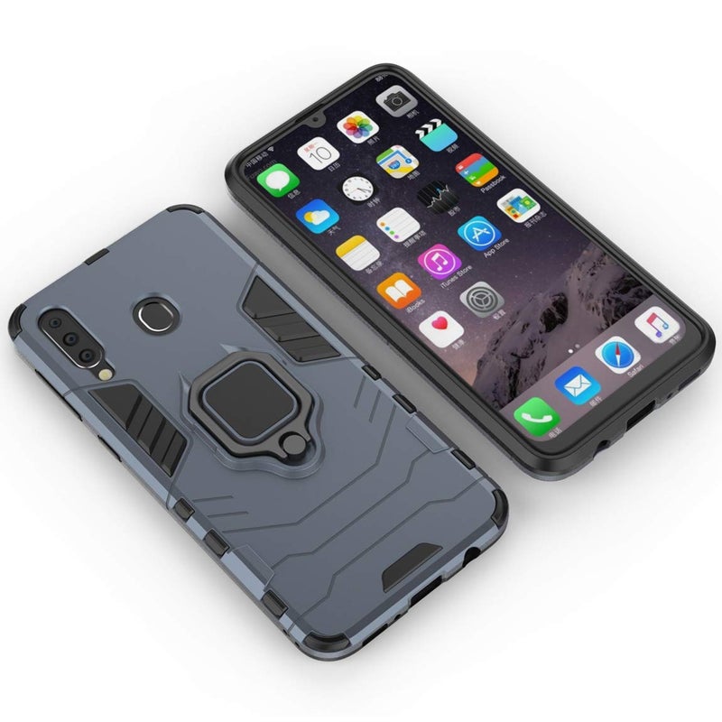 MaiJin LuluMain Compatible with Samsung Galaxy M30, Galaxy A40s Case, Metal Ring Grip Kickstand Shockproof Hard Bumper (Works with Magnetic Car Mount) Dual Layer Rugged Cover (Navy Blue) - Image 3